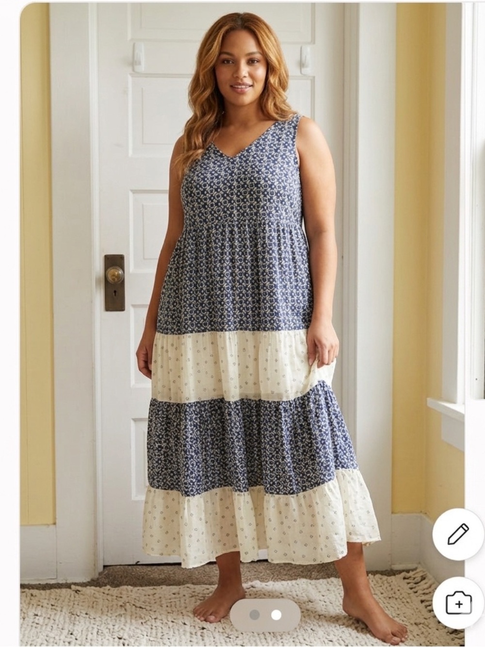 Yak & Yeti Tiered Floral Maxi Dress Size Large NWT Check Measurements below
